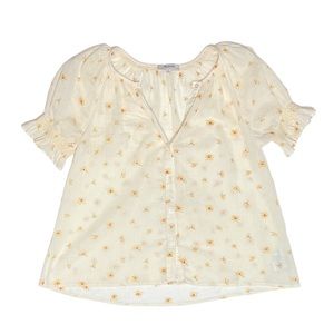 Madewell Smocked Button-Up Top In French Daisies